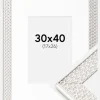 Ramme Grace Sølv 30x40 cm - Passepartout Hvid 18x27 cm