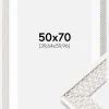 Ramme Grace Sølv 50x70 cm - Passepartout Hvid 16x24 inches
