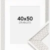 Ramme Grace Sølv 40x50 cm - Passepartout Hvid 12x15 inches