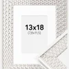 Ramme Grace Sølv 13x18 cm - Passepartout Hvid B7 88x125 mm