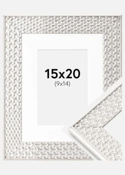 Ramme Grace Sølv 15x20 cm - Passepartout Hvid 10x15 cm