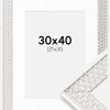 Ramme Grace Sølv 30x40 cm - Passepartout Hvid 22x32 cm