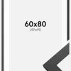 Ramme Graphite Wood 60x80 cm - Passepartout Hvid 50x70 cm