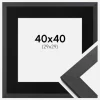 Ramme Graphite Wood 40x40 cm - Passepartout Sort 30x30 cm