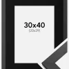 Ramme Graphite Wood 30x40 cm - Passepartout Sort 21x30 cm
