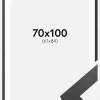 Ramme Graphite Wood 70x100 cm - Passepartout Hvid 62x85 cm