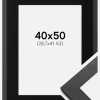 Ramme Graphite Wood 40x50 cm - Passepartout Sort 29,7x42 cm (A3)