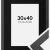 Ramme Graphite Wood 30x40 cm - Passepartout Sort 8x12 inches