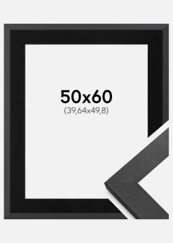 Ramme Graphite Wood 50x60 cm - Passepartout Sort 16x20 inches