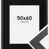 Ramme Graphite Wood 50x60 cm - Passepartout Sort 35x45 cm