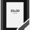 Ramme Graphite Wood 20x30 cm - Passepartout Sort 15x22 cm