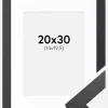 Ramme Graphite Wood 20x30 cm - Passepartout Hvid 15x21 cm (A5)