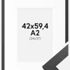 Ramme Graphite Wood 42x59,4 cm (A2) - Passepartout Hvid 25x38 cm