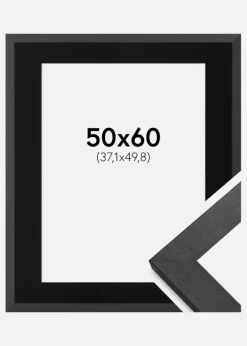 Ramme Graphite Wood 50x60 cm - Passepartout Sort 15x20 inches