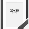 Ramme Graphite Wood 20x30 cm - Passepartout Hvid 15x22 cm