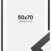 Ramme Graphite Wood 50x70 cm - Passepartout Hvid 42x59,4 cm (A2)
