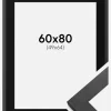 Ramme Graphite Wood 60x80 cm - Passepartout Sort 50x65 cm