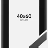 Ramme Graphite Wood 40x60 cm - Passepartout Sort 30x50 cm