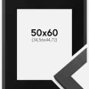 Ramme Graphite Wood 50x60 cm - Passepartout Sort 14x18 inches