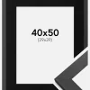 Ramme Graphite Wood 40x50 cm - Passepartout Sort 30x40 cm