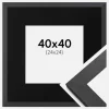 Ramme Graphite Wood 40x40 cm - Passepartout Sort 25x25 cm