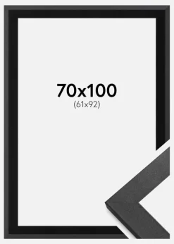 Ramme Graphite Wood 70x100 cm - Passepartout Sort 62x93 cm