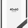 Ramme Graphite Wood 40x60 cm - Passepartout Hvid 25x50 cm
