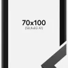 Ramme Graphite Wood 70x100 cm - Passepartout Sort 59,4x84 cm (A1)