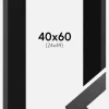 Ramme Graphite Wood 40x60 cm - Passepartout Sort 25x50 cm