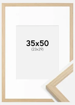 Ramme Grimsåker Eg 35x50 cm - Passepartout Hvid 24x30 cm