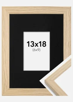 Ramme Grimsåker Eg 13x18 cm - Passepartout Sort 7x10 cm