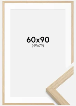 Ramme Grimsåker Eg 60x90 cm - Passepartout Hvid 50x80 cm