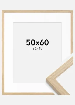 Ramme Grimsåker Eg 50x60 cm - Passepartout Hvid 37x46 cm