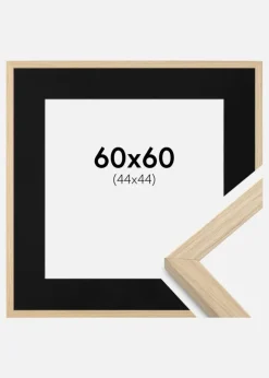Ramme Grimsåker Eg 60x60 cm - Passepartout Sort 45x45 cm
