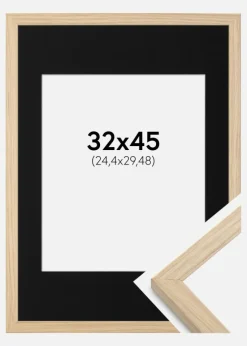 Ramme Grimsåker Eg 32x45 cm - Passepartout Sort 10x12 inches