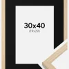 Ramme Grimsåker Eg 30x40 cm - Passepartout Sort 20x30 cm