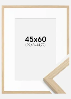 Ramme Grimsåker Eg 45x60 cm - Passepartout Hvid 12x18 inches