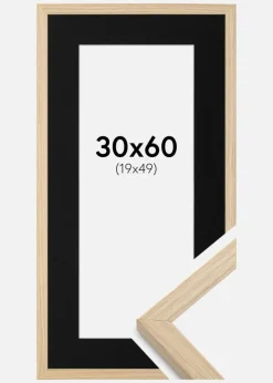 Ramme Grimsåker Eg 30x60 cm - Passepartout Sort 20x50 cm