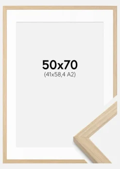 Ramme Grimsåker Eg 50x70 cm - Passepartout Hvid 42x59,4 cm (A2)