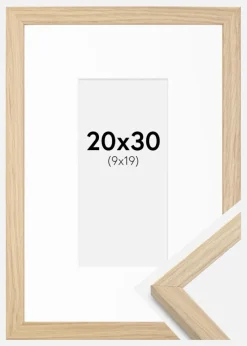 Ramme Grimsåker Eg 20x30 cm - Passepartout Hvid 10x20 cm
