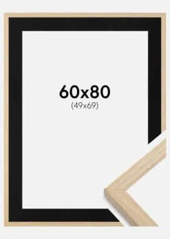 Ramme Grimsåker Eg 60x80 cm - Passepartout Sort 50x70 cm