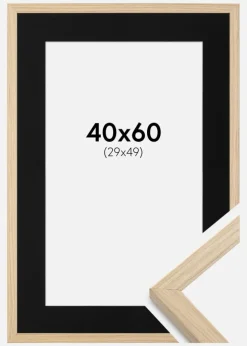 Ramme Grimsåker Eg 40x60 cm - Passepartout Sort 30x50 cm