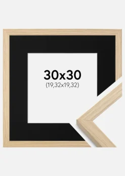 Ramme Grimsåker Eg 30x30 cm - Passepartout Sort 8x8 inches