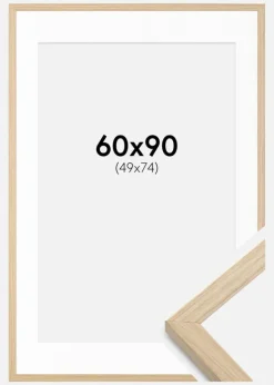 Ramme Grimsåker Eg 60x90 cm - Passepartout Hvid 50x75 cm