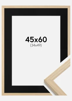 Ramme Grimsåker Eg 45x60 cm - Passepartout Sort 35x50 cm
