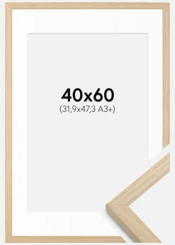 Ramme Grimsåker Eg 40x60 cm - Passepartout Hvid 32,9x48,3 cm (A3+)