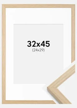 Ramme Grimsåker Eg 32x45 cm - Passepartout Hvid 25x30 cm