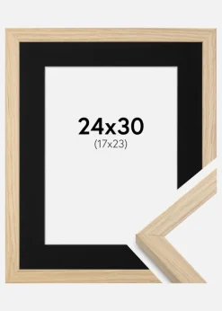 Ramme Grimsåker Eg 24x30 cm - Passepartout Sort 18x24 cm