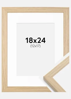 Ramme Grimsåker Eg 18x24 cm - Passepartout Hvid 13x18 cm