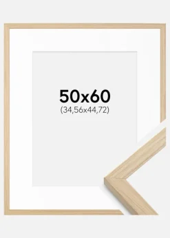 Ramme Grimsåker Eg 50x60 cm - Passepartout Hvid 14x18 inches